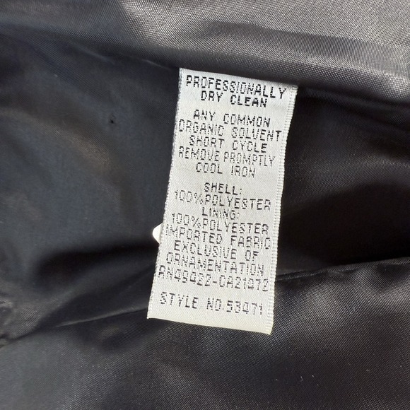 Jessica McClintock Womens Dress Strapless Black Satin Cocktail Red White Stripes - Picture 7 of 7